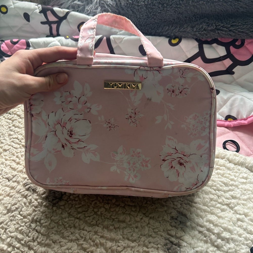 Pink Floral makeup Bag